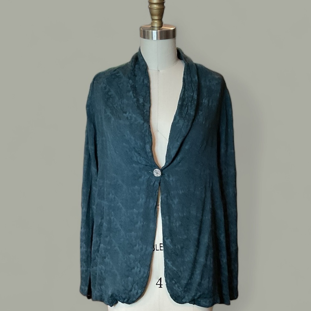 Bryn Walker One Button Cardigan Long Sleeve Green Women’s Size Small Textured
